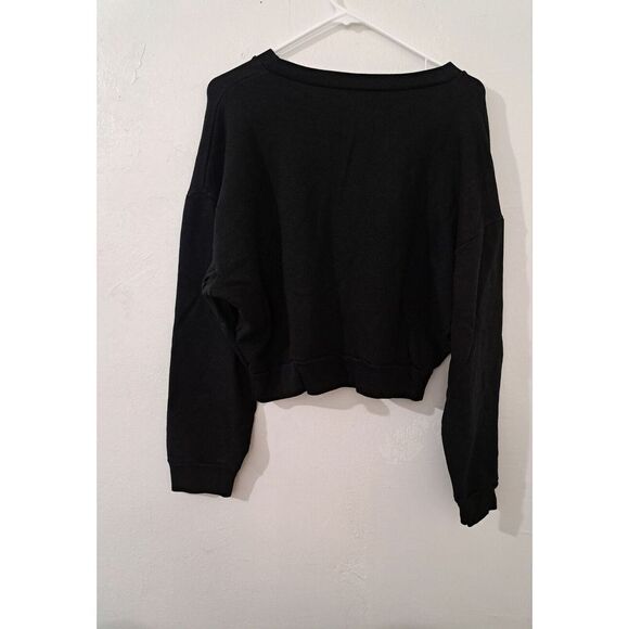 Reformation Hunter Cropped Sweatshirt Black - Picture 6 of 9